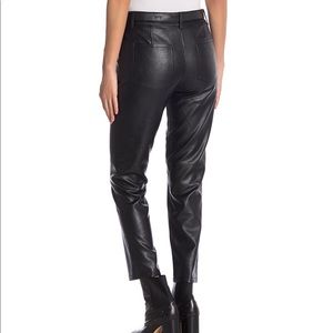 Belted Faux Leather Skinny Pants